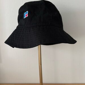 Russell Athletic Black Bucket Hat Embroidered Brand Logo Excellent Condition
